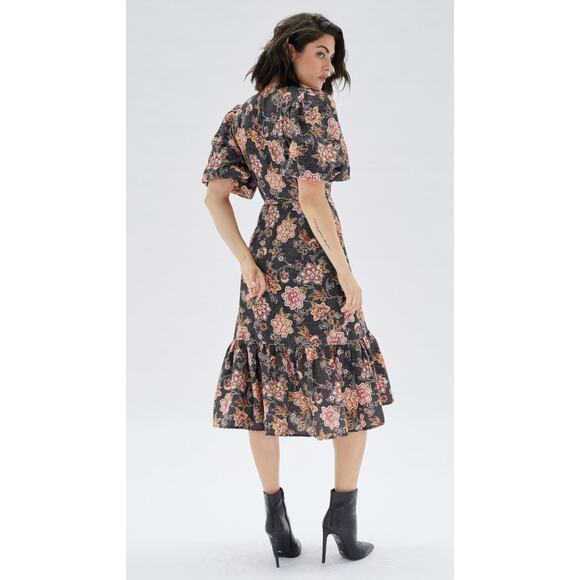MinkPink Revolve Mehdya Floral Wrap Midi Dress Sz XSmall NWT - Picture 1 of 11